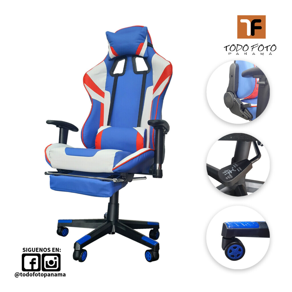 Silla Gamer Reclinable Con Reposapiés Moderna Ergonómica